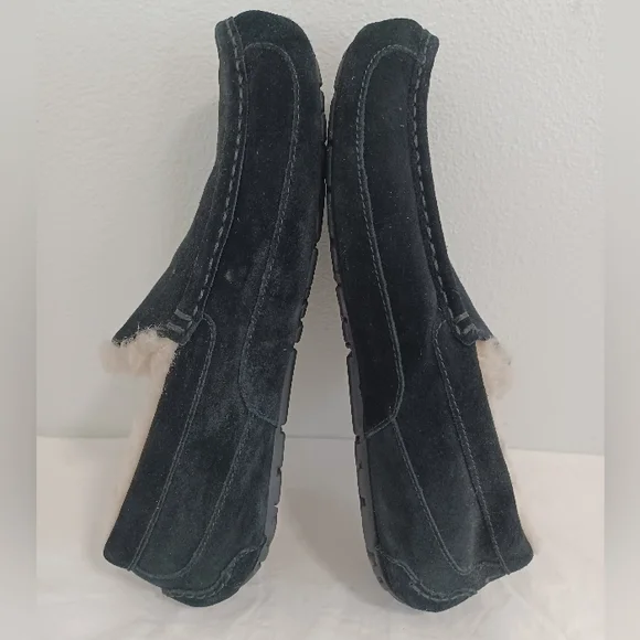 Ugg Slippers Loafers Moc Black Suede Leather Men's Size 11 - Picture 7 of 12